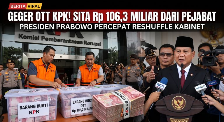 Geger OTT KPK Sita Rp 106,3 Miliar, Seret Pejabat ATR/BPN hingga Isu Reshuffle Kabinet Lanjutan